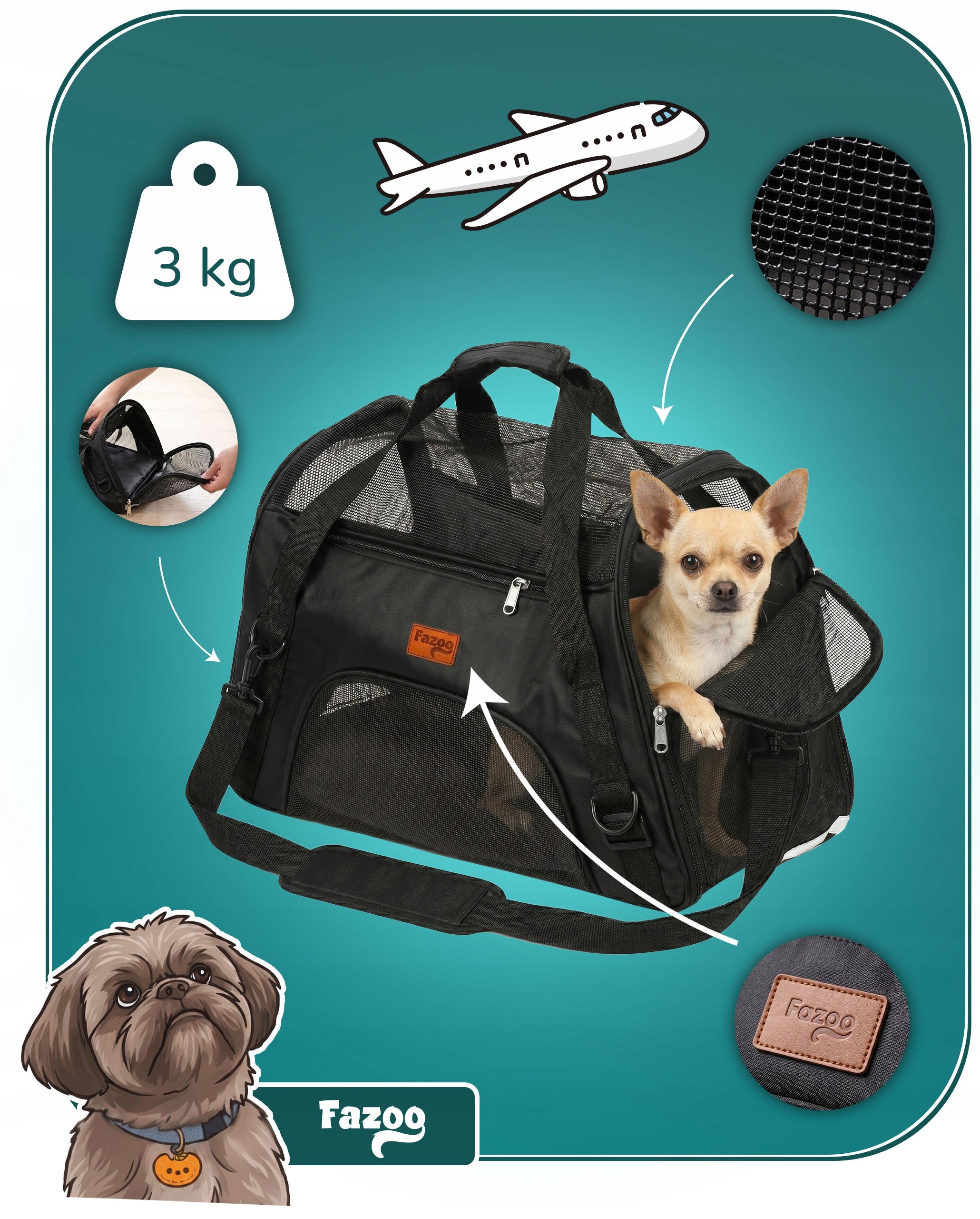 CAT TRANSPORTER DOG Travel Bag for Stroller Transport Bag S Packaging status original