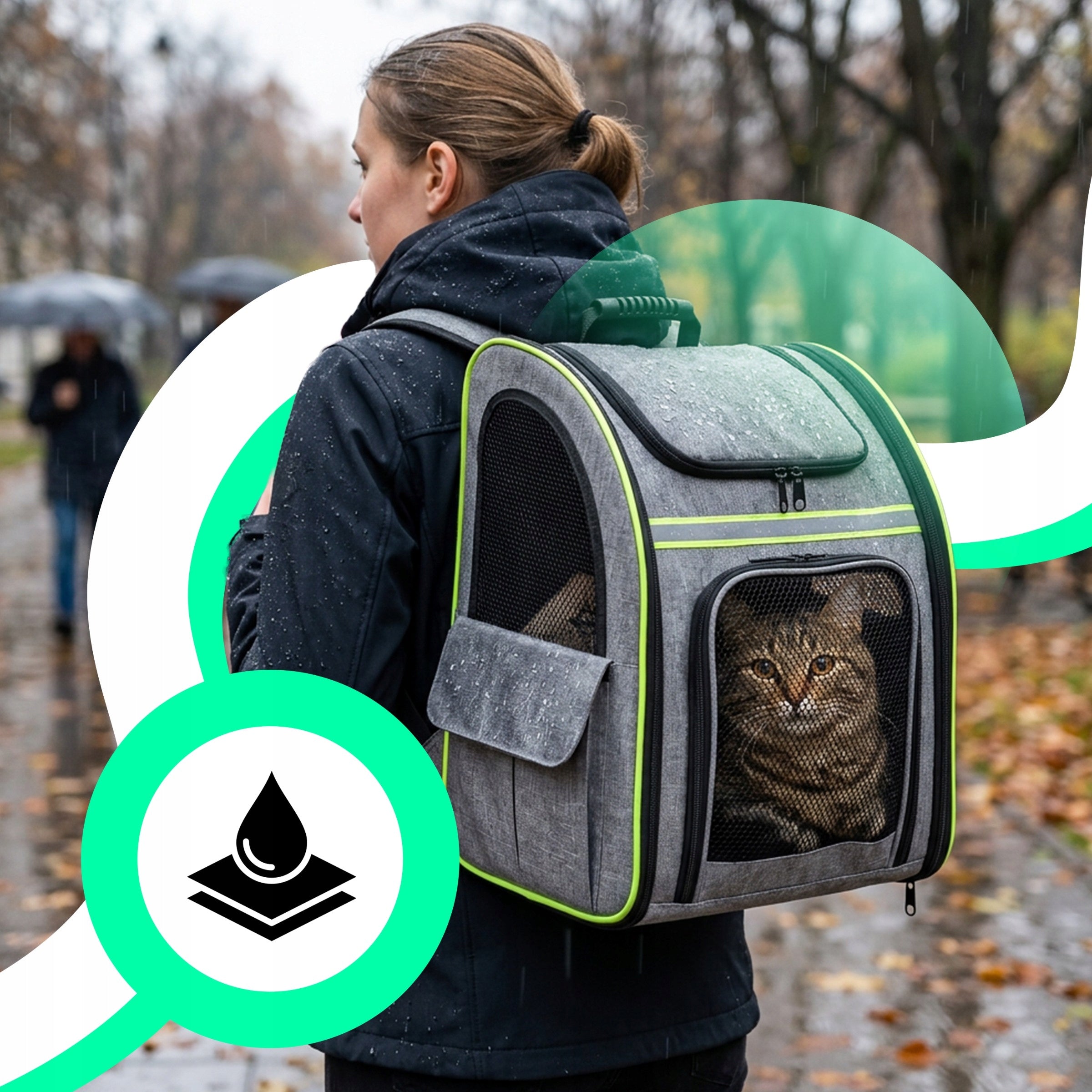 CAT TRANSPORTER RABBIT DOG BACKPACK FOLDING WITH TERRACE FOLDING PLAYPEN Product height 41.5 cm