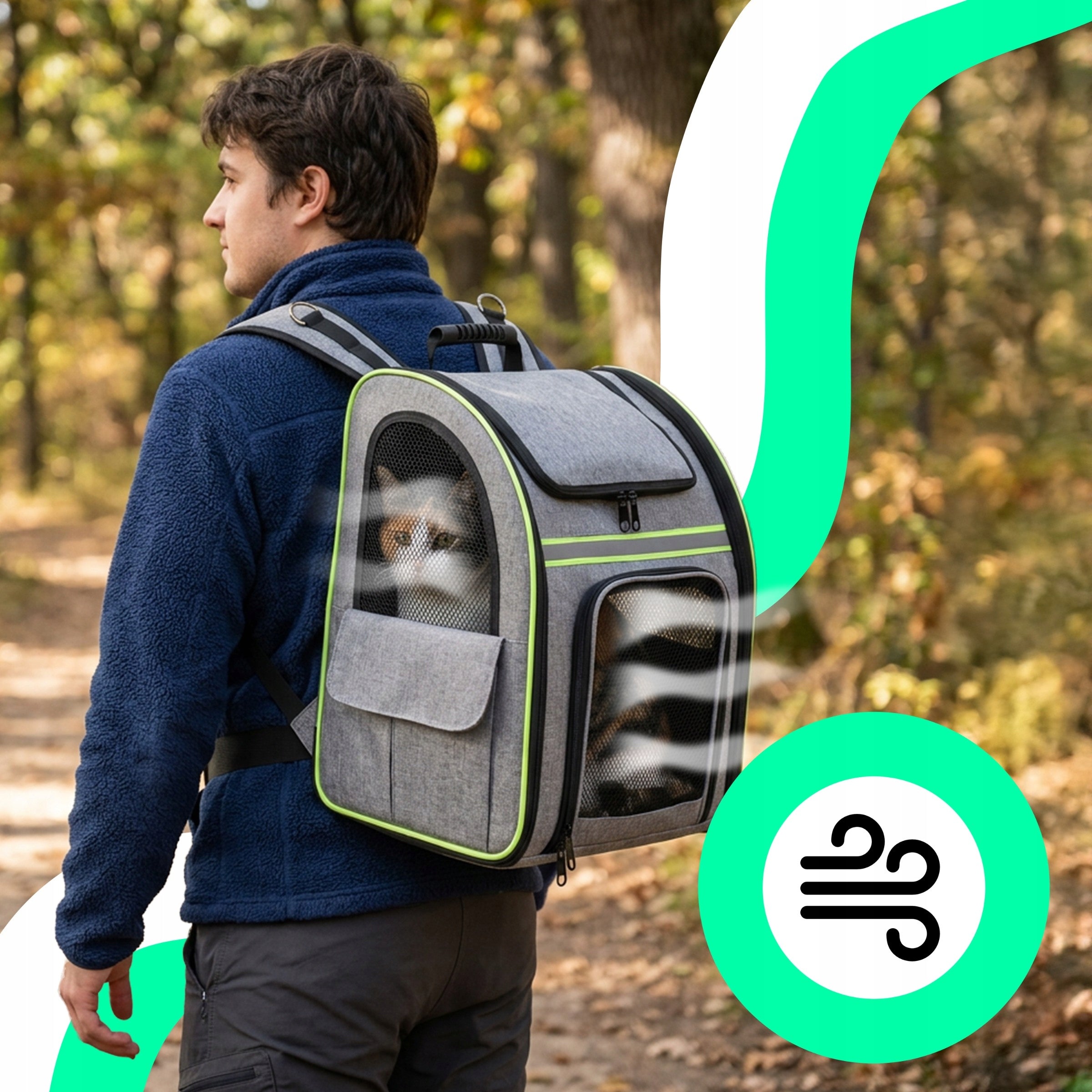 CAT TRANSPORTER RABBIT DOG BACKPACK FOLDING WITH TERRACE FOLDING PLAYPEN Product width 35.5 cm