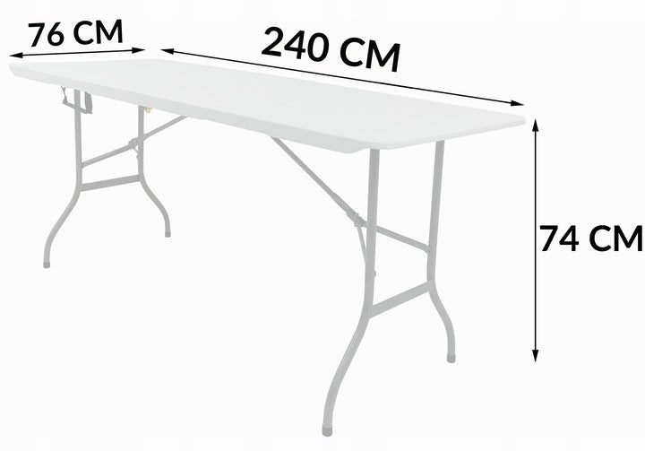 CATERING SET BANQUET GARDEN TABLE 240X76 + 8X PARTY CHAIR WHITE Main material metal