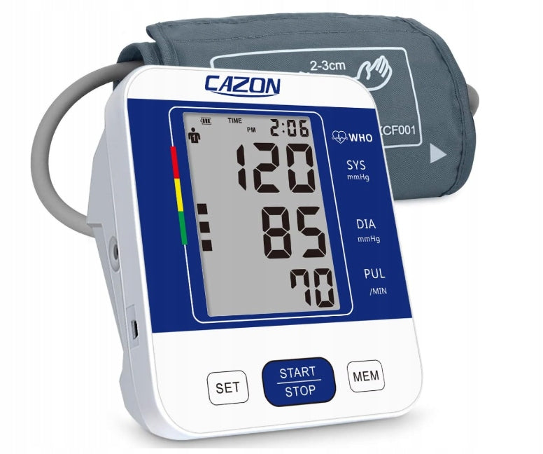 CAZON Automatic Shoulder Blood Pressure Monitor White With Memory Packaging status original