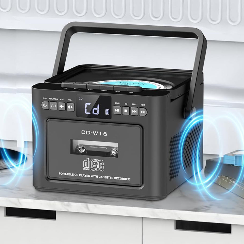 CD PLAYER CASSETTE TAPE RECORDER BLUETOOTH SPEAKER BLACK PORTABLE REMOTE CONTROL Brand no brand