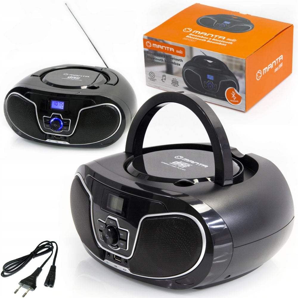 CD radio BOOMBOX Manta BBX007 USB MP3 Bluetooth AUX Black Kitchen Radio