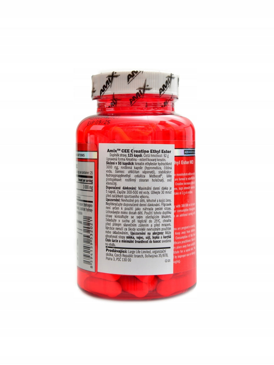 CEE creatine ethyl ester 125 kapslí Expiration date at least six months from the date of purchase