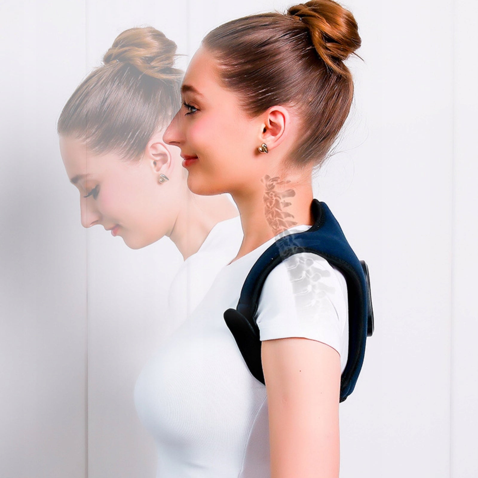 CEEHOOM Posture Corrector Adjustable Back Support Brace with Vibration Heat Manufacturer code EEE-PC-054