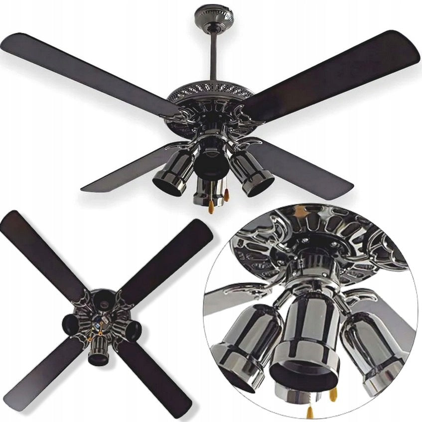 CEILING CHANDELIER FAN PENDANT LAMP PLAFOND 5 / 5 LAMPS E27