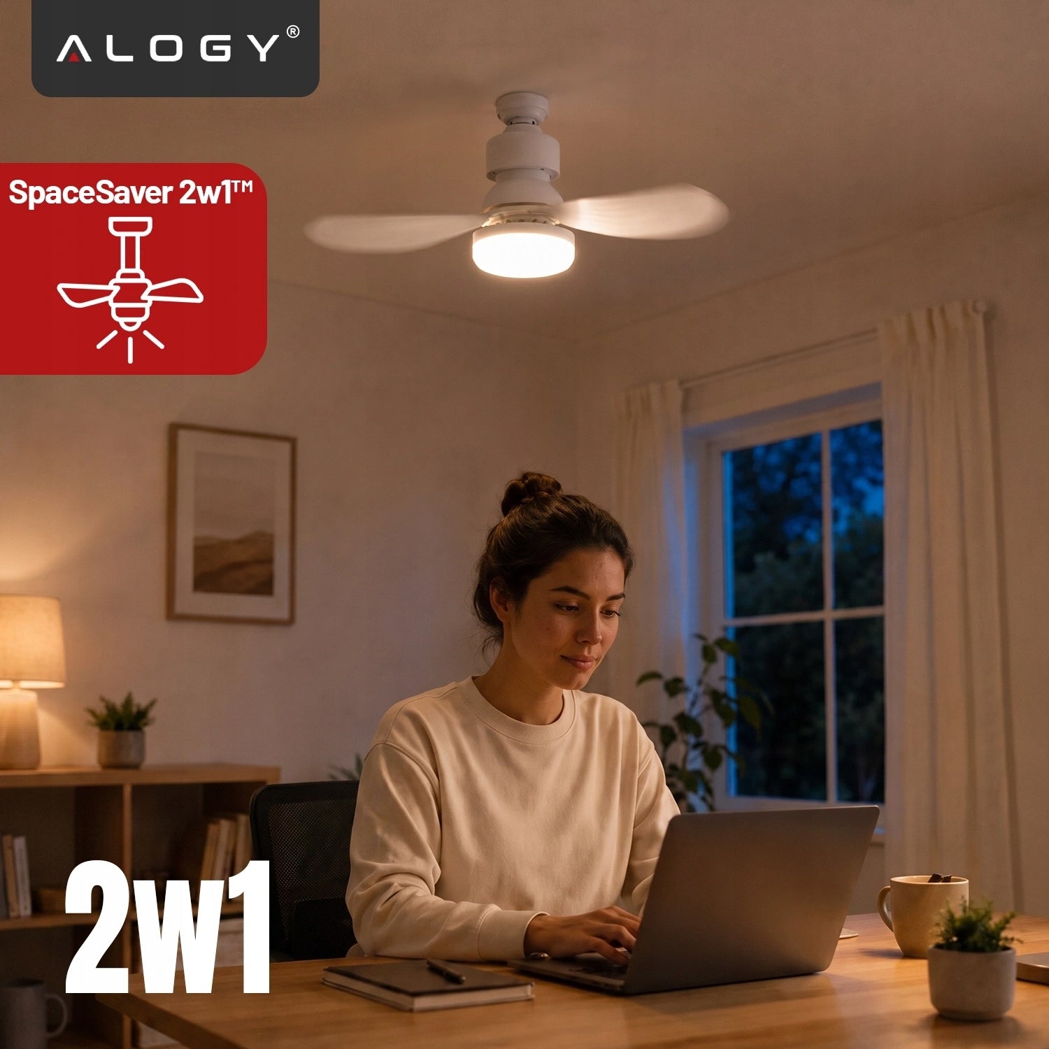 CEILING FAN LAMP WITH REMOTE CONTROL FAN FOR HOME OFFICE QUIET OPERATION TIMER Brand Alogy