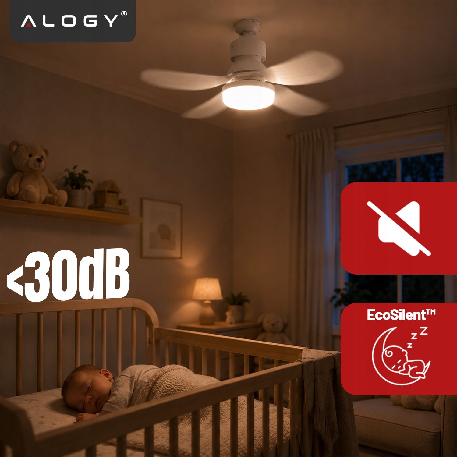 CEILING FAN LAMP WITH REMOTE CONTROL FAN FOR HOME OFFICE QUIET OPERATION TIMER Model Wentylator sufitowy lampa LED 6500K