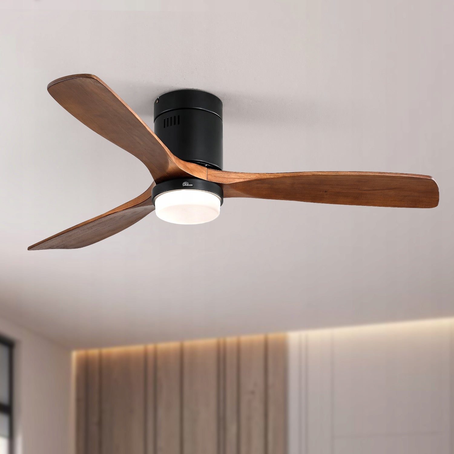 CEILING FAN WINDMILL 132 CM REMOTE CONTROL LED LAMP WITH WINDMILL Black
