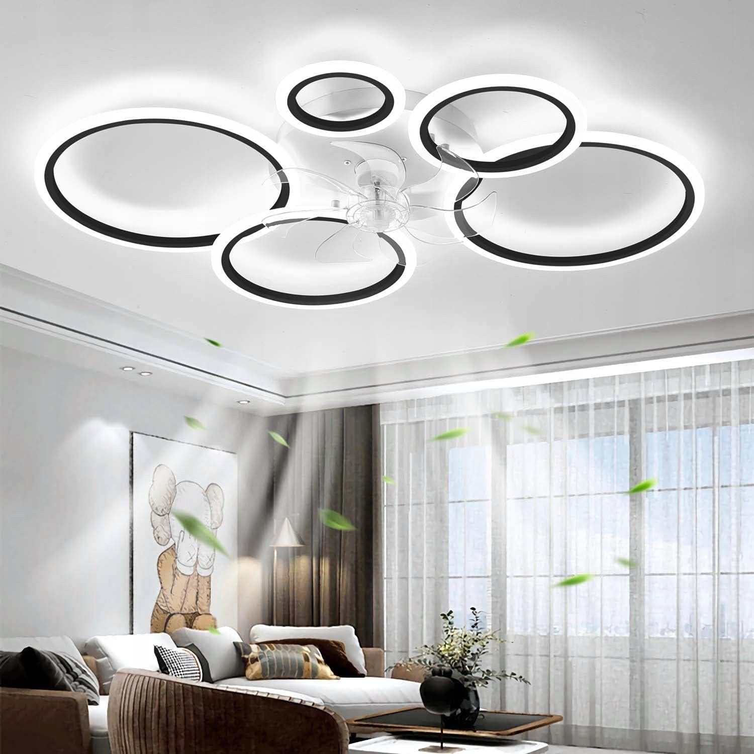 CEILING FAN YUNZI BLACK 72W 100CM REMOTE CONTROL MODERN DESIGN