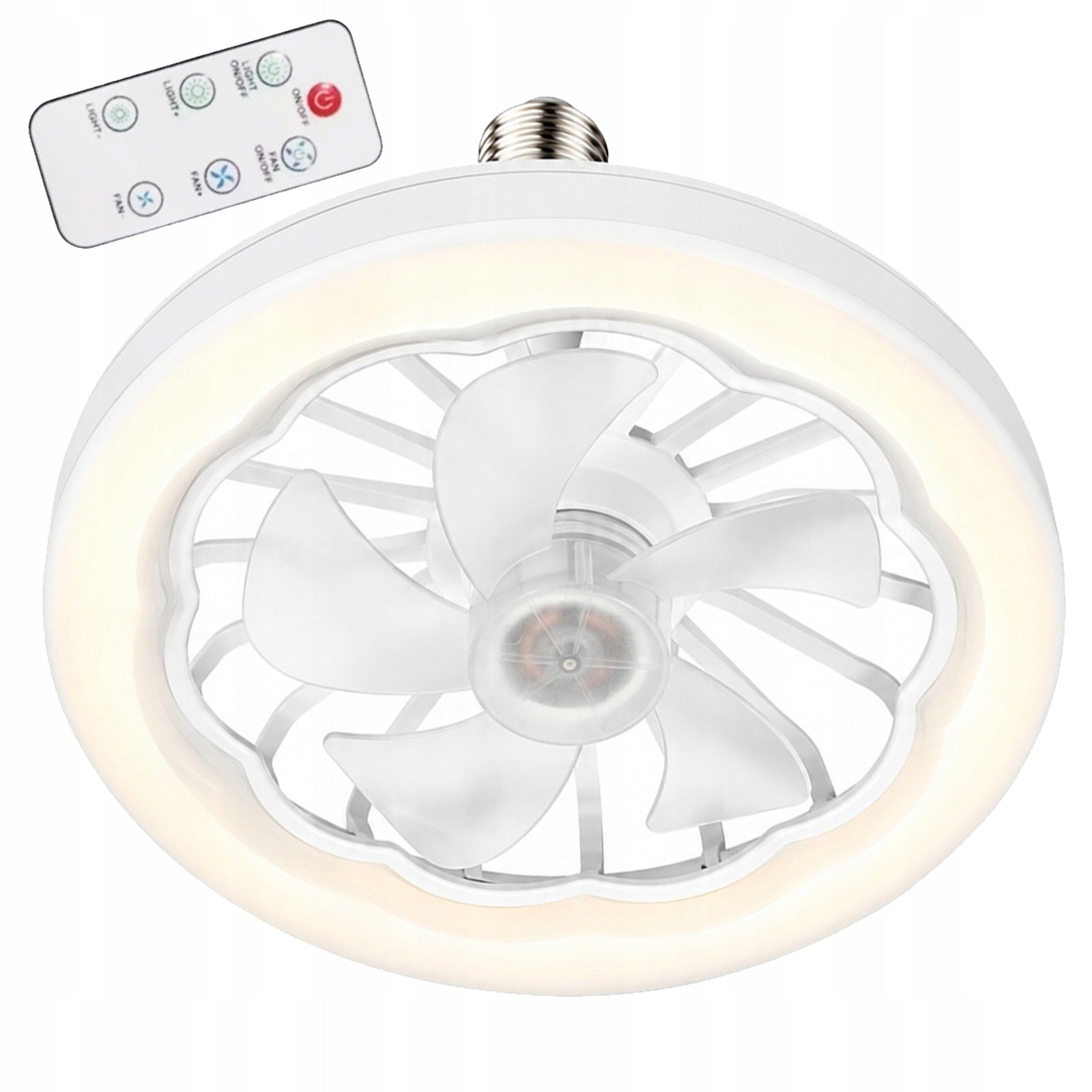 CEILING FAN with LED PLAFON Lighting Light Adjustment + Remote Control