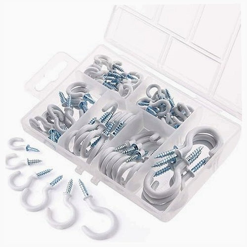 CEILING HOOKS VINYL SCREWS FOR CUPS SET OF 80 PCS 6 SIZES