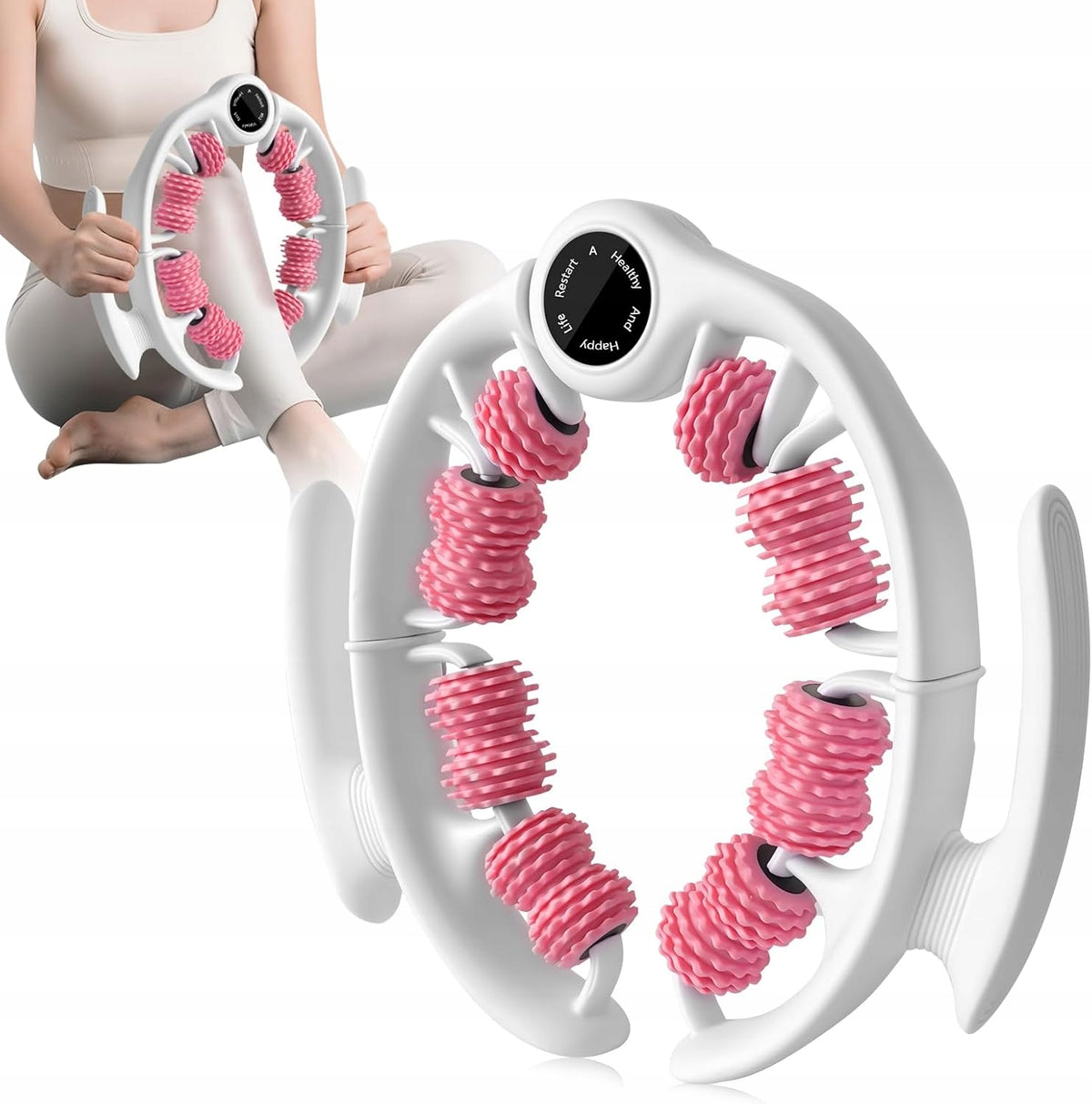CELLULITE MASSAGE ROLLER WITH INTERCHANGEABLE HEADS FOR THIGHS, LEGS AND BUTTOCKS