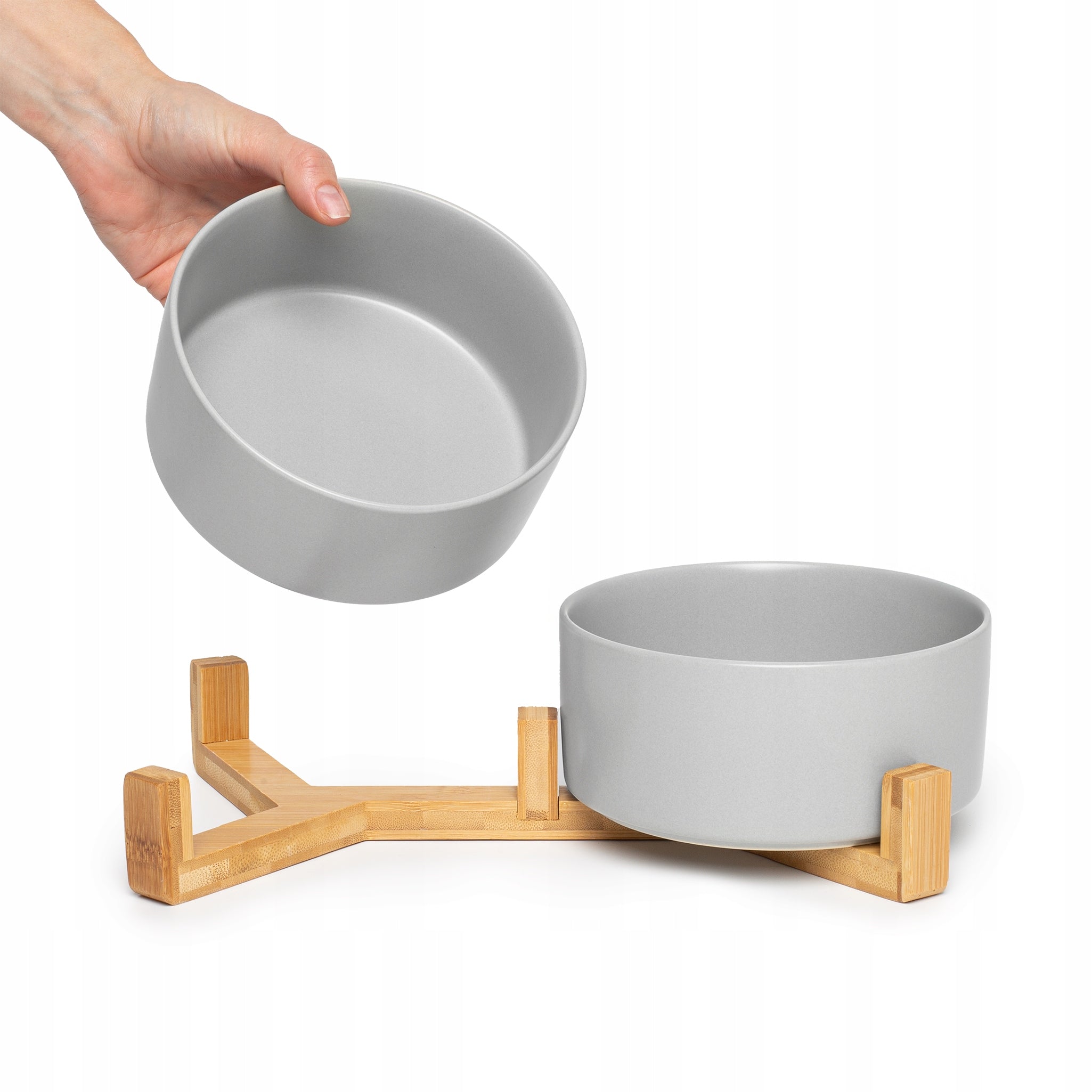 CERAMIC BOWL DOUBLE CAT DOG 2x850ml TWO CERAMIC BOWLS BASE Capacity 0.85 l
