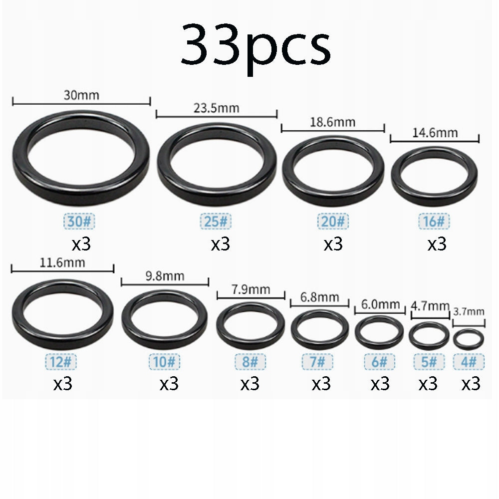 CERAMIC FISHING RING, ROD GUIDE, 3,7 MM-29,9 MM, 33 PCS Packaging status original