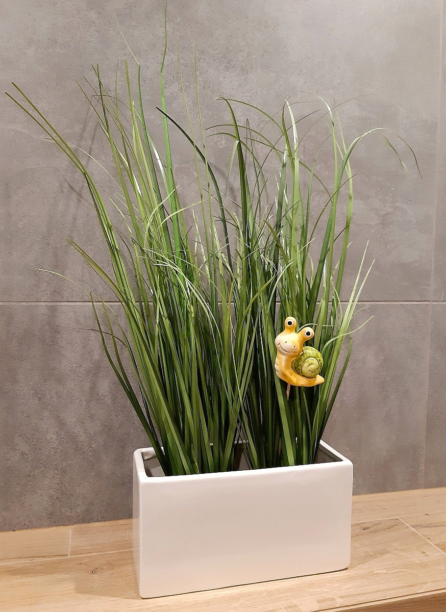 CERAMIC FLOWER POT COVER MODERN RECTANGULAR WHITE 22cm Product height 12 cm