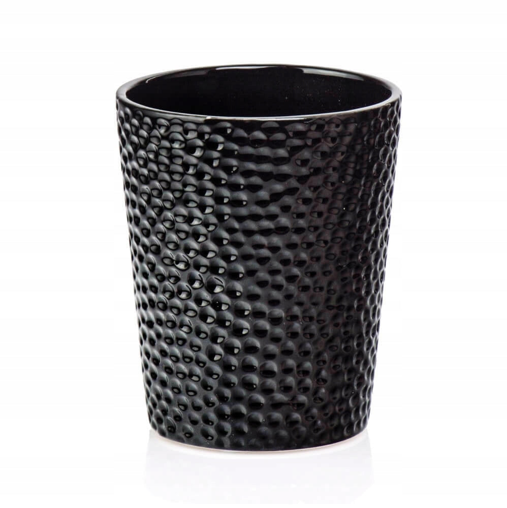 CERAMIC POT COVER ORCHID 13 x 15 cm BLACK