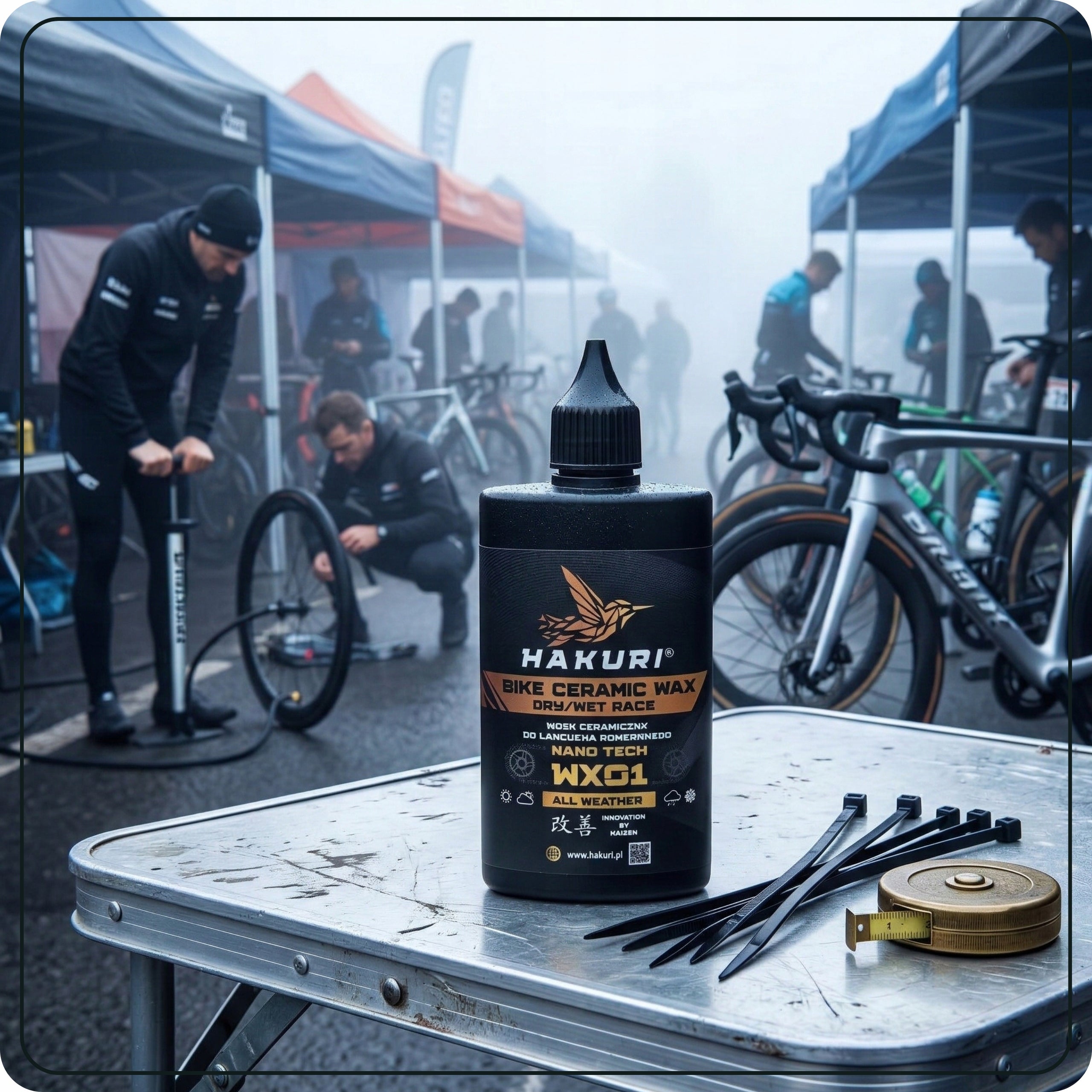 CERAMIC WAX GREASE FOR BICYCLE CHAIN NANO TECH LUBRICATES PROTECTS HAKURI Name WOSK CERAMICZNY DO ŁAŃCUCHA ROWEROWEGO NANO TECH WX01 HAKURI ALL WEATHER