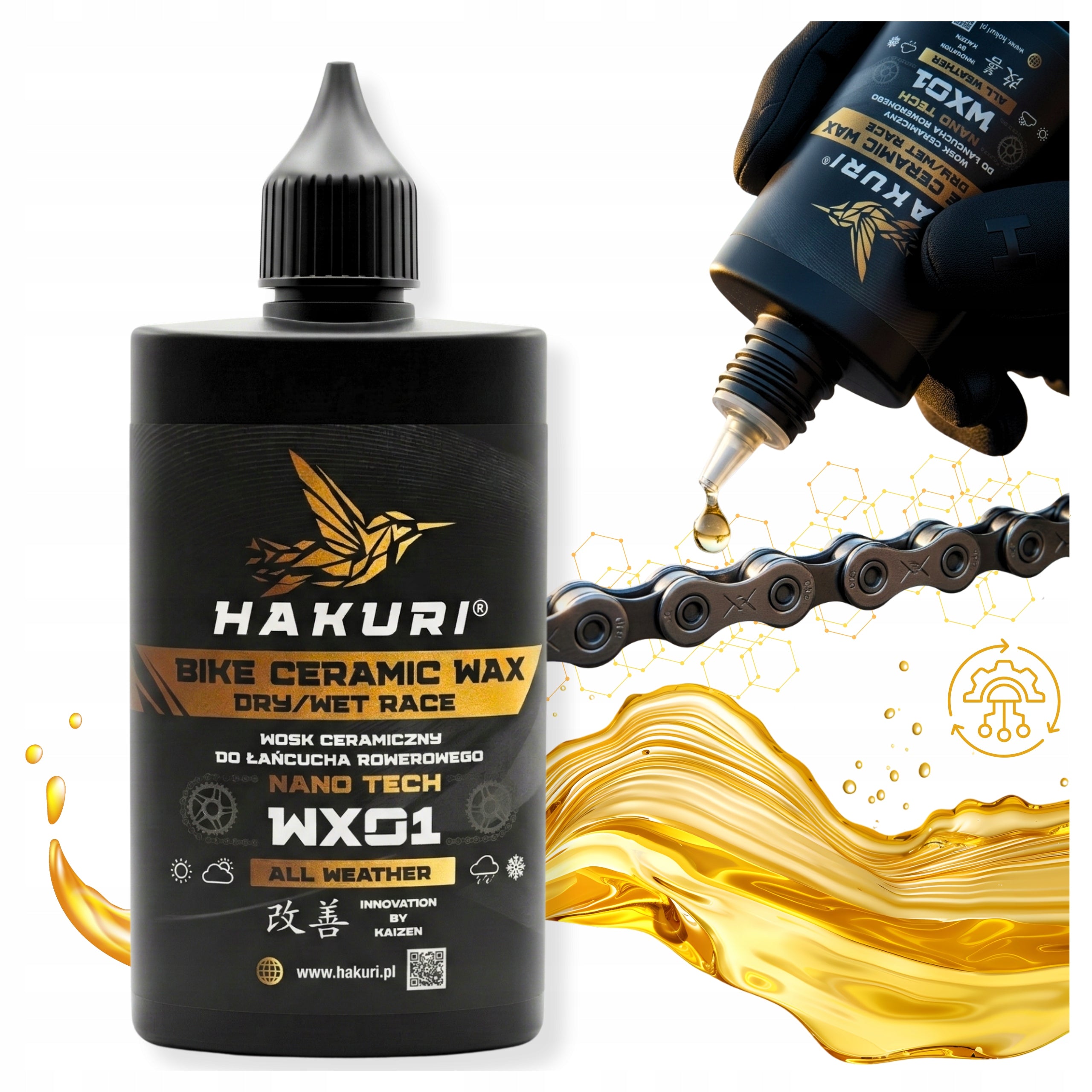 CERAMIC WAX GREASE FOR BICYCLE CHAIN NANO TECH LUBRICATES PROTECTS HAKURI