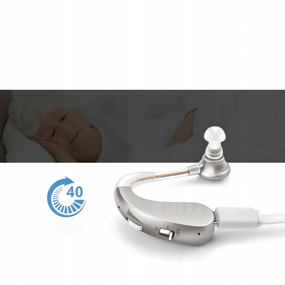 CERTIFIED MEDICAL HEARING AID RECHARGEABLE LANDMED SILVER Batteries included yes