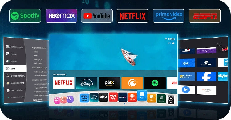 CERTIFIED NETFLIX ANDROID PROJECTOR LED PROJECTOR maXvision AUTO FOCUS Packaging status original