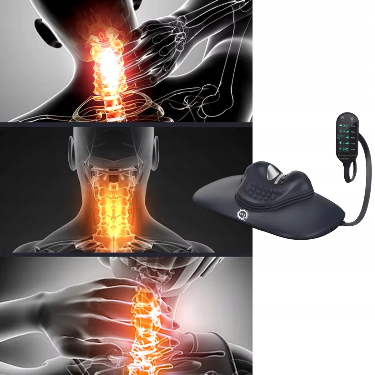 CERVICAL DISCOPATHY SPINE TRACTION NECK MASSAGER TENS HEATING VIBRATION Brand no brand