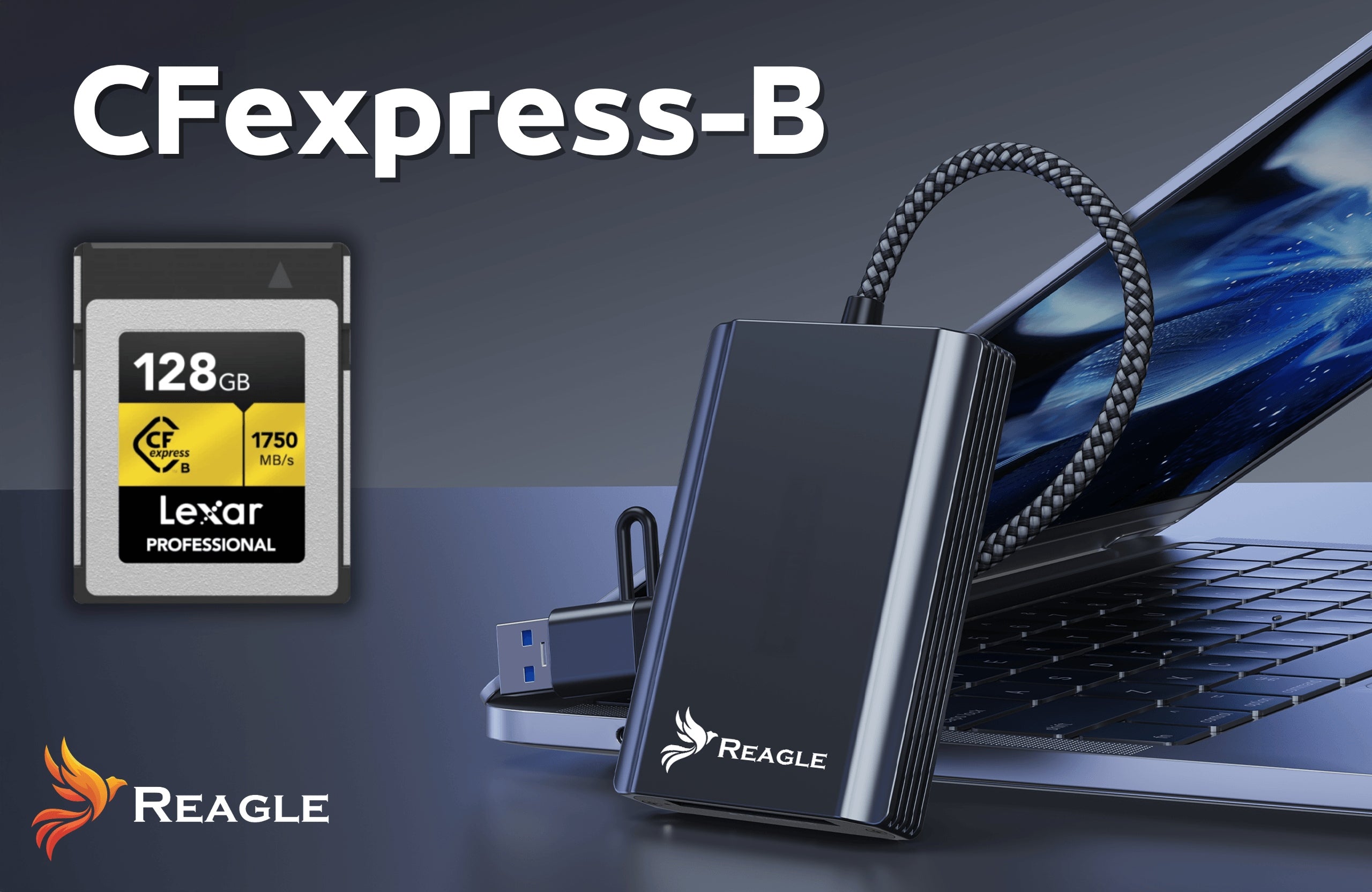 CFExpress Type B USB 3.2 Gen 2 to 2TB 10 Gb/s 2in1 USB C REAGLE Manufacturer code RYACSD7