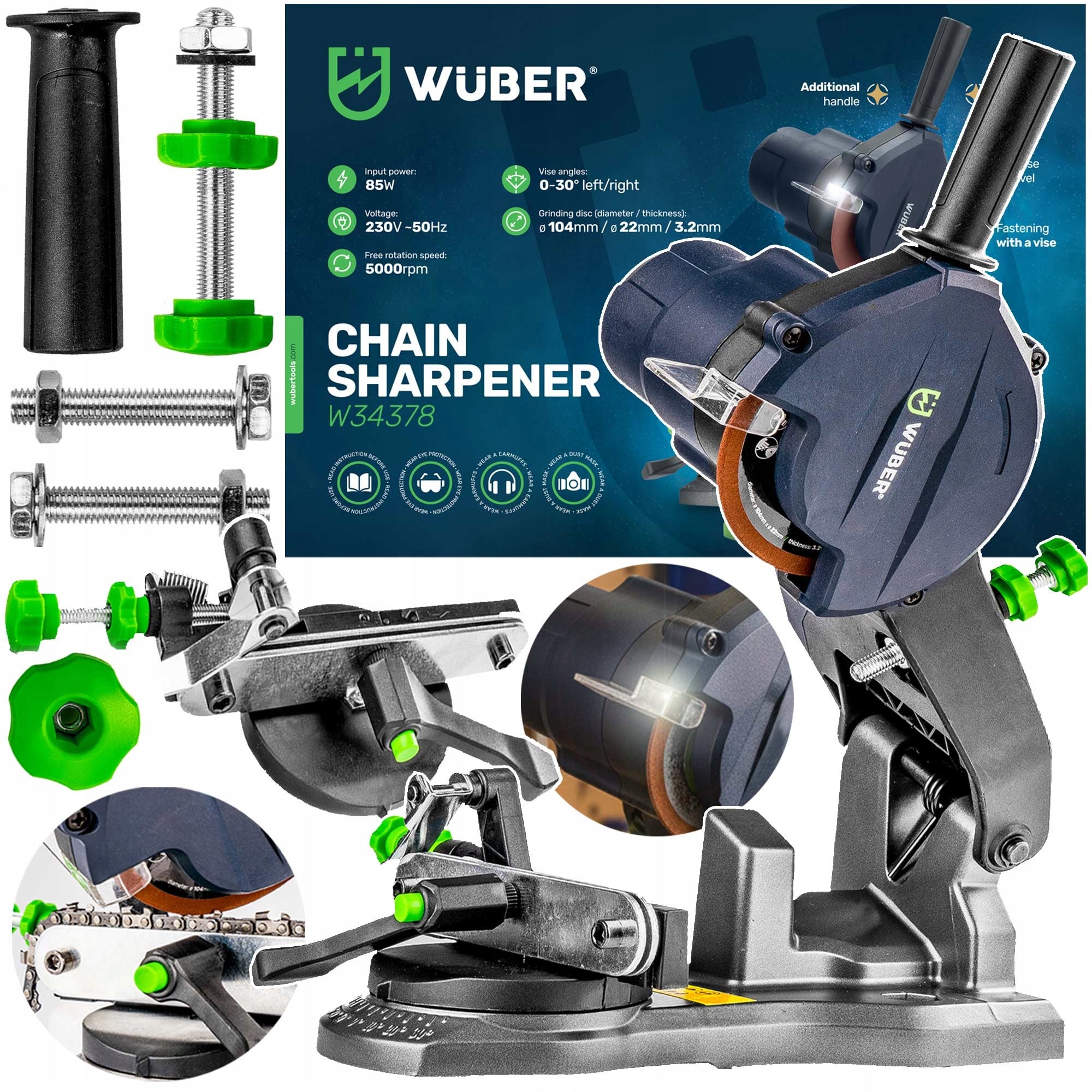 CHAIN SHARPENER 85 IN SAW BLADES ELECTRIC SHARPENER +DISC
