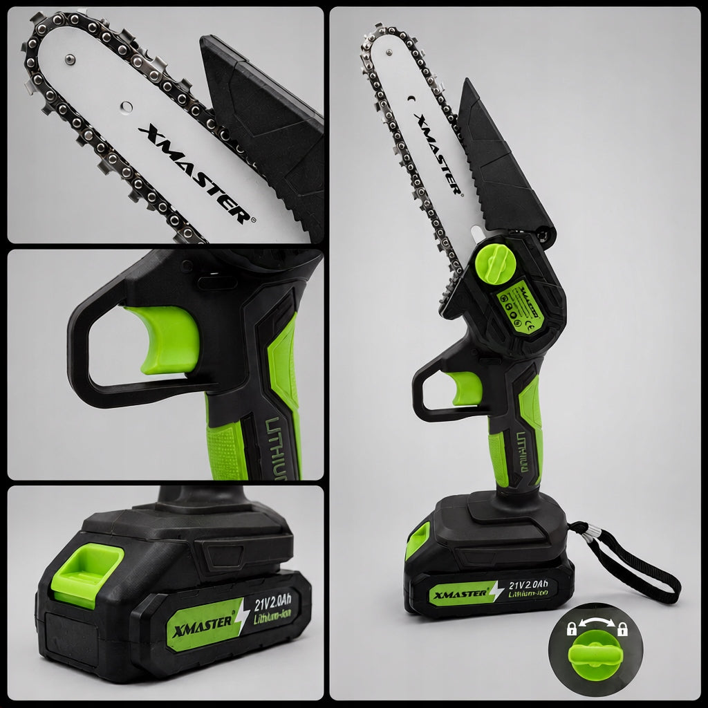 CHAINSAW 6 6 INCH CORDLESS SAW BRANCH SET 1000W 2XAKU Chain speed 10 m/s