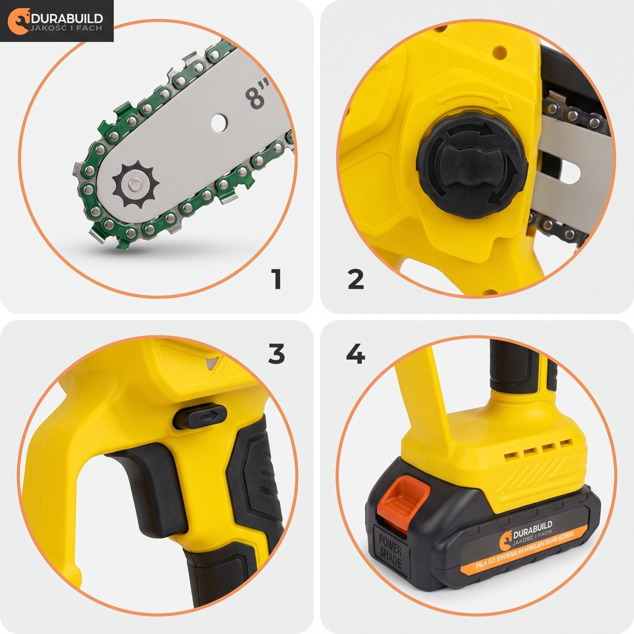 CHAINSAW CORDLESS BRUSHLESS BRANCH 8" 6" 21V SUITCASE Packaging status original