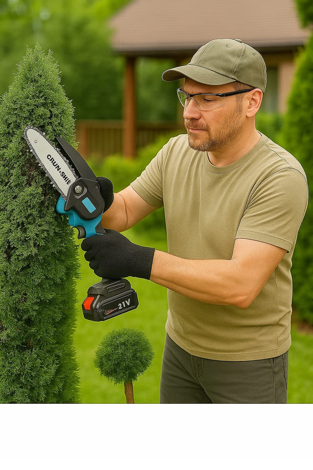 CHAINSAW CORDLESS HAND BRANCH SAW 2 BATTERIES 21V Power supply rechargeable battery