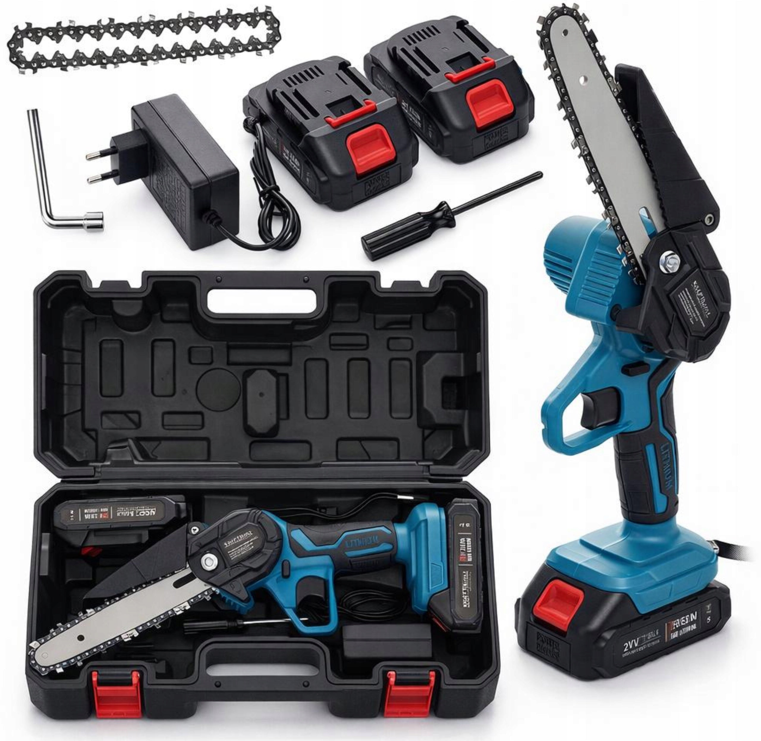 CHAINSAW CORDLESS HAND BRANCH SAW 2 BATTERIES 21V