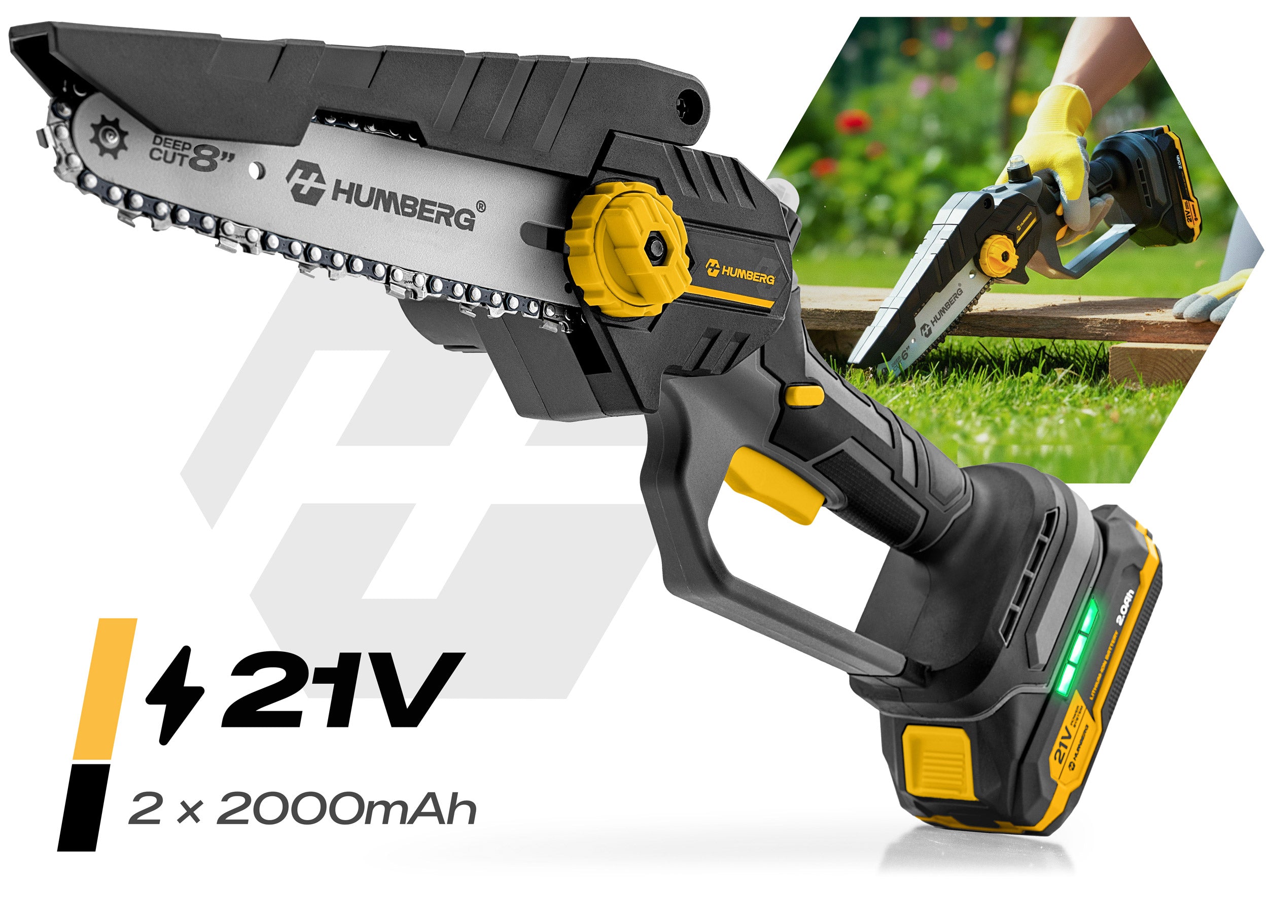 CHAINSAW Cordless Branch Saw 8" 6'' BRUSHLESS 2xAKU Packaging status original