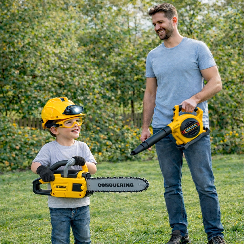 CHAINSAW DIESEL LEAF BLOWER TOY FOR CHILDREN LED HELMET Kid's age 3+ years