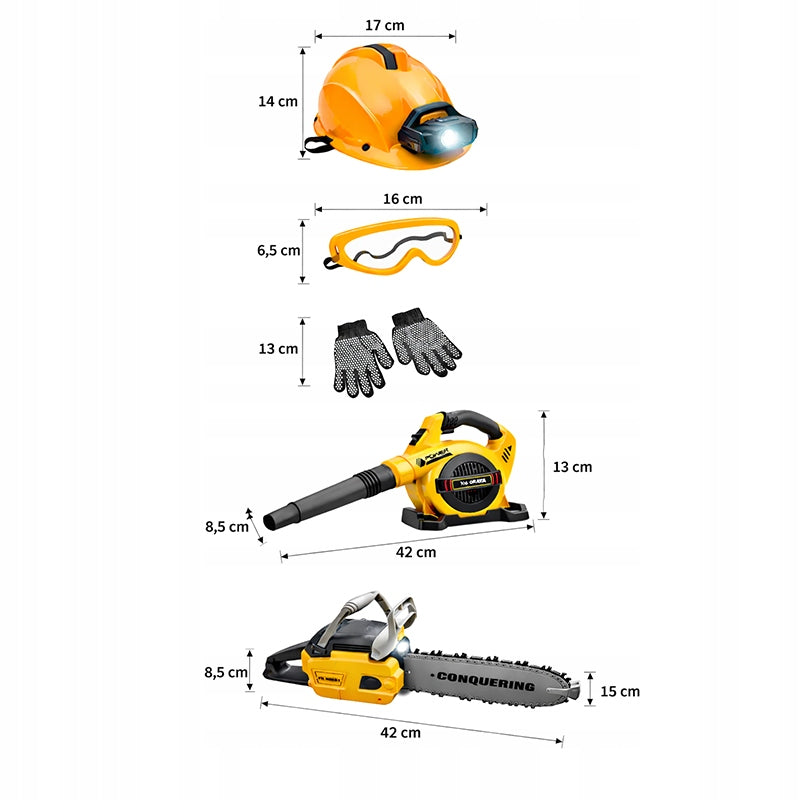 CHAINSAW DIESEL LEAF BLOWER TOY FOR CHILDREN LED HELMET Packaging status original