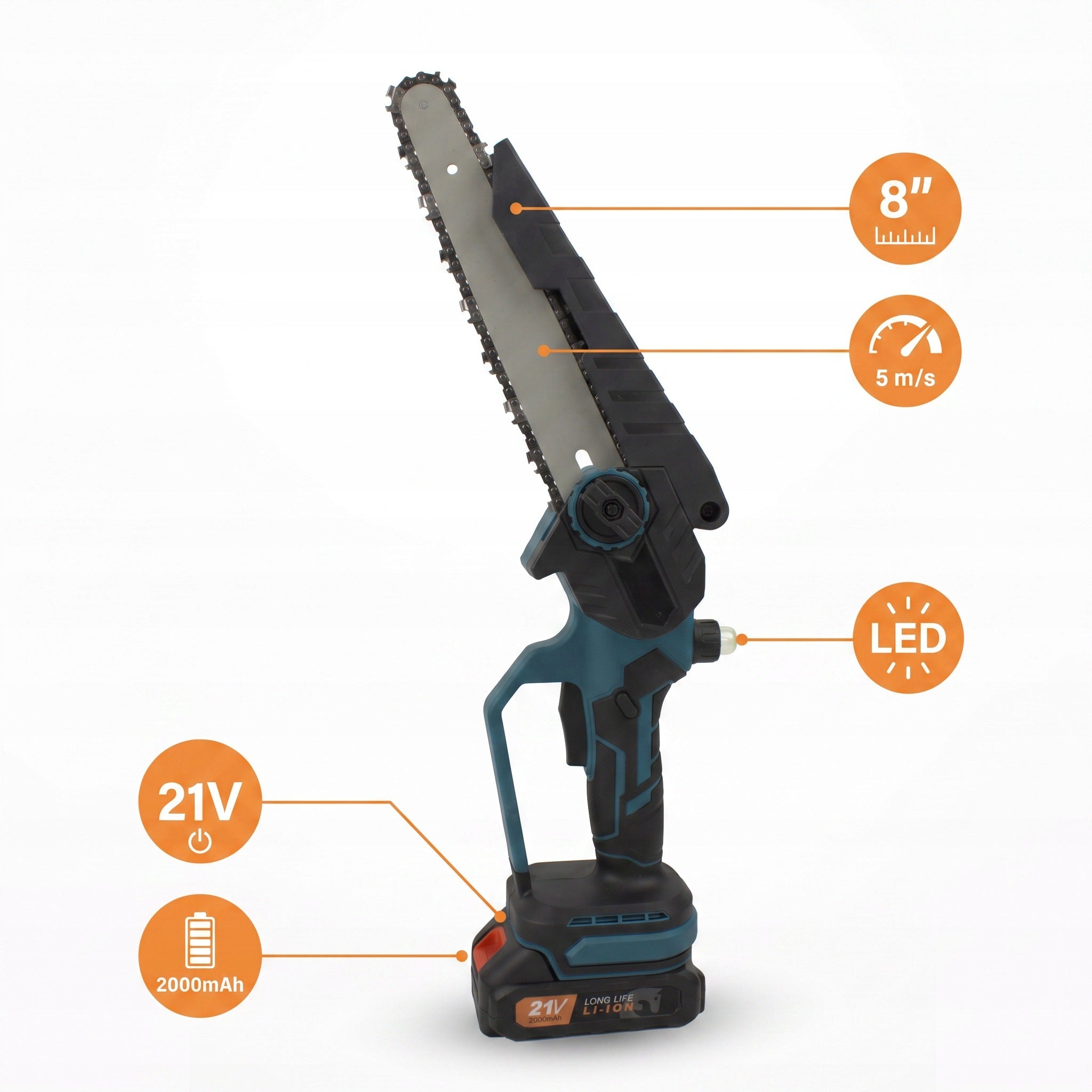 CHAINSAW ELECTRIC WIRELESS BRANCH 8" BRUSHLESS 21V Manufacturer code 5905943046533