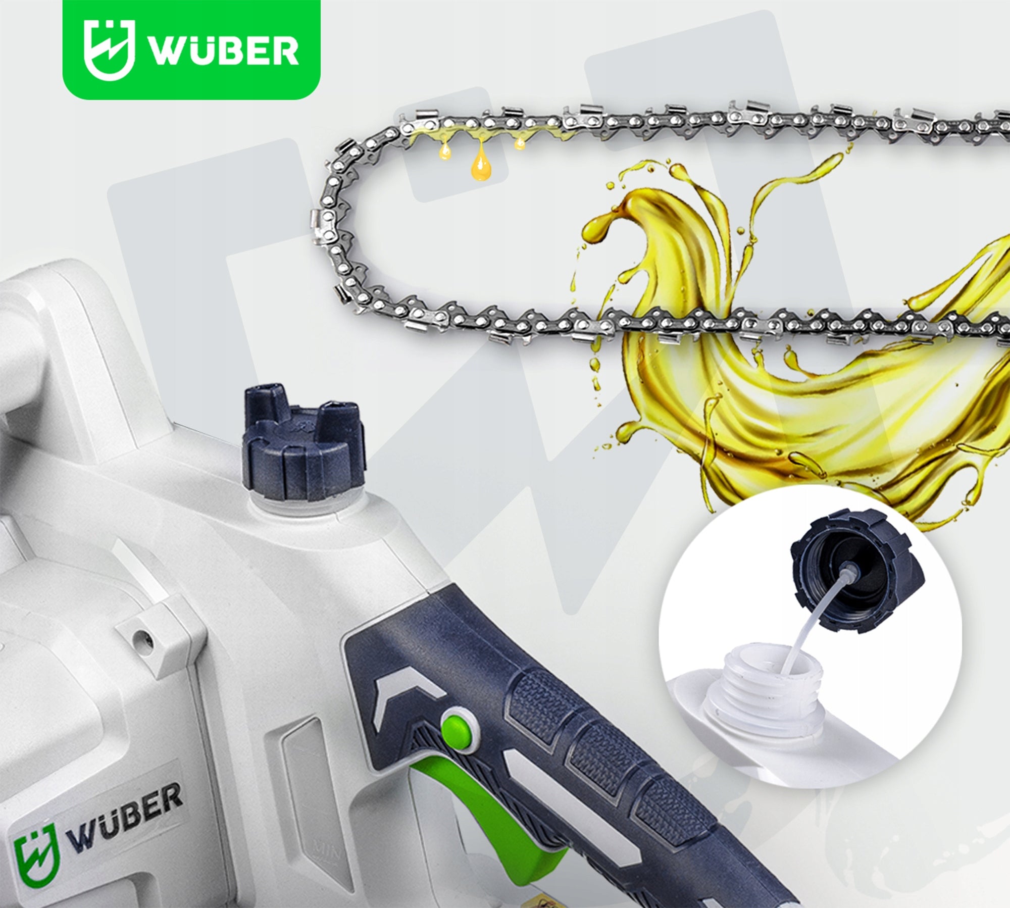 CHAINSAW ELECTRIC WOOD SAW +OIL + GUIDE + 16" CHAIN Brand Wuber