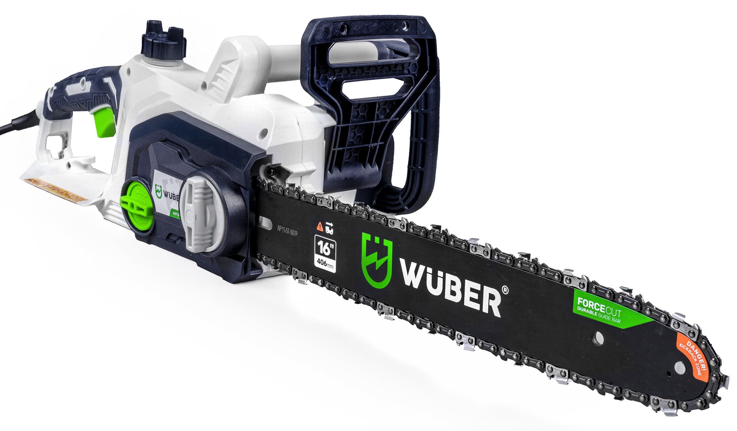 CHAINSAW ELECTRIC WOOD SAW +OIL + GUIDE + 16" CHAIN Packaging status original