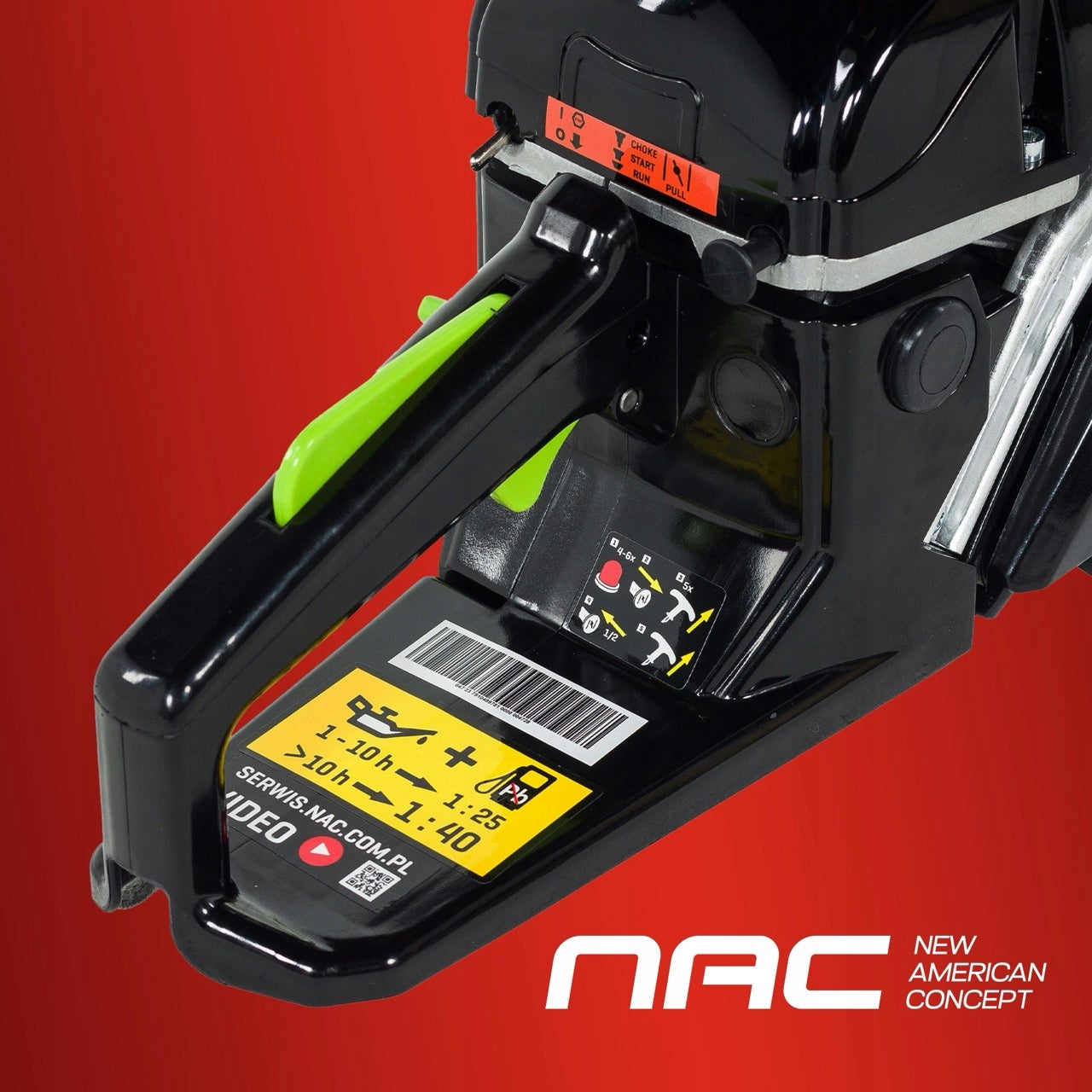 CHAINSAW NAC CST52-45-01AC45CM 18" 49,3CM3 1,9KW Guide length 45 cm