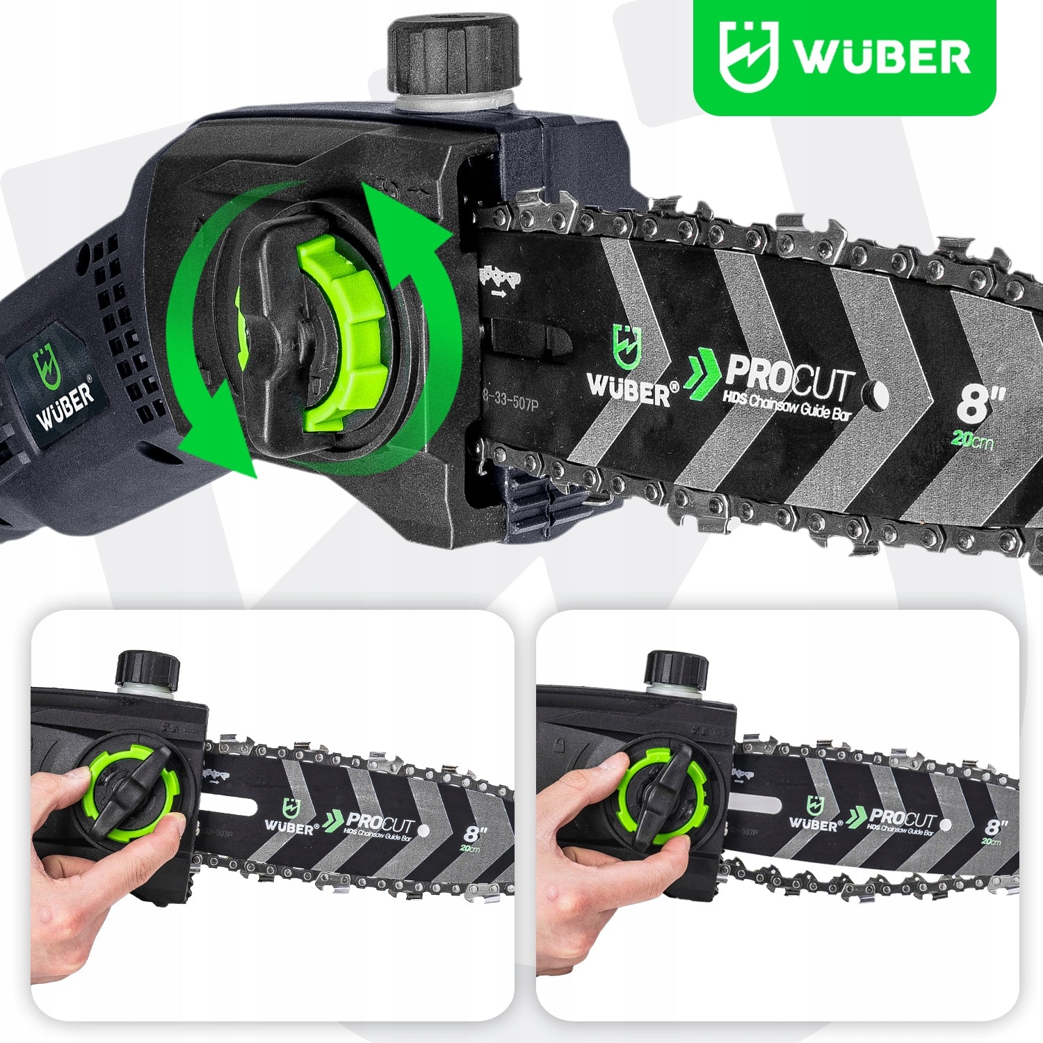 CHAINSAW ON TELESCOPIC BOOM ELECTRIC SAW STRONG WUBER Chain manufacturer Wuber