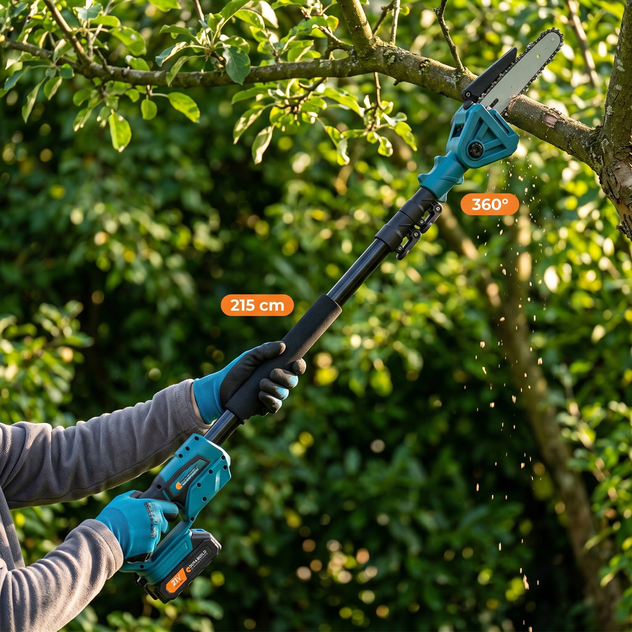 CHAINSAW PRUNING SHEAR ON ROTARY BOOM 360 CORDLESS 200cm Packaging status original