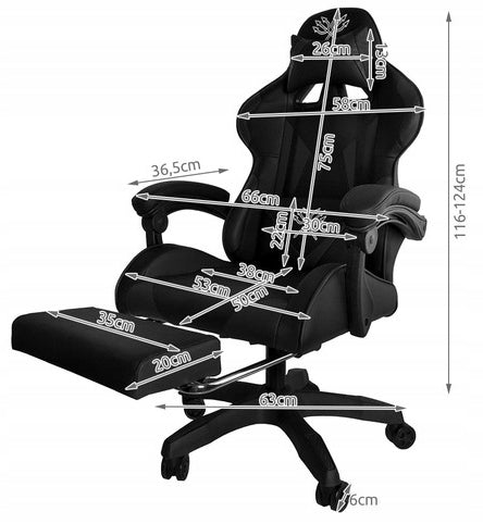 CHAIR BUCKET CHAIR GAMING OFFICE SWIVEL COMFORTABLE WITH CUSHIONS Manufacturer code FOTEL KRZESŁO KUBEŁKOWE GAMINGOWE OBROTOWE