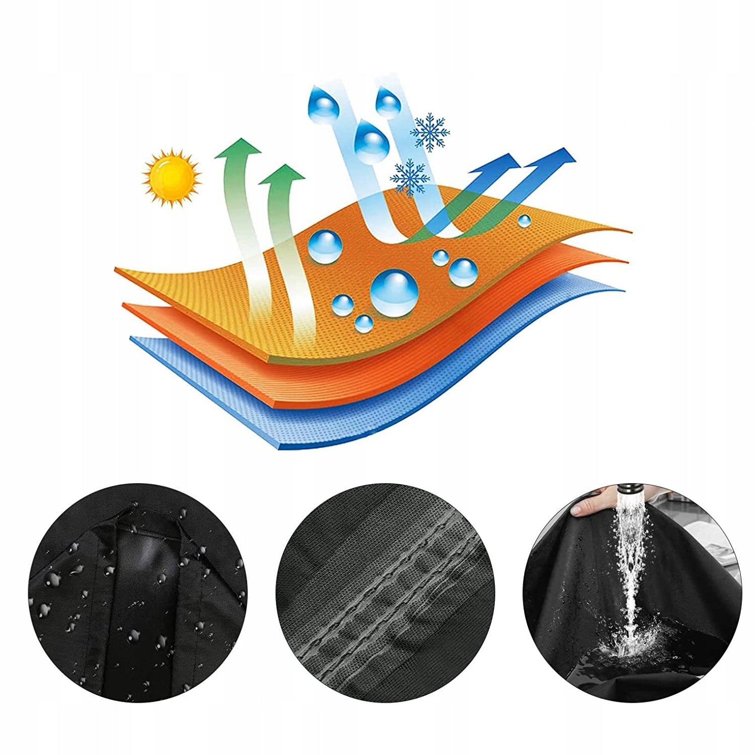 CHAIR COVER WATERPROOF ANTI-UV WITH ZIPPER+STRING Product height 120 cm