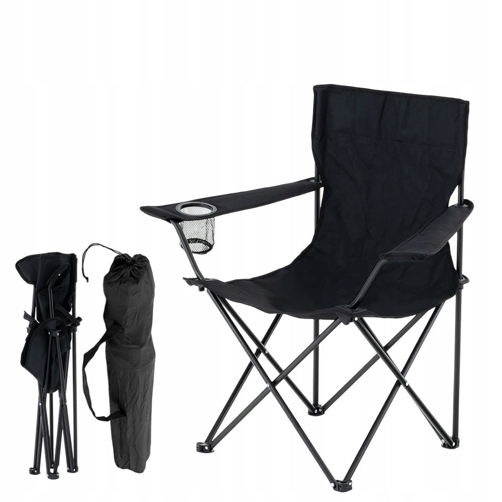 CHAIR FISHING CHAIR CAMPING AND HIKING FOLDING BLACK 50×50×80CM