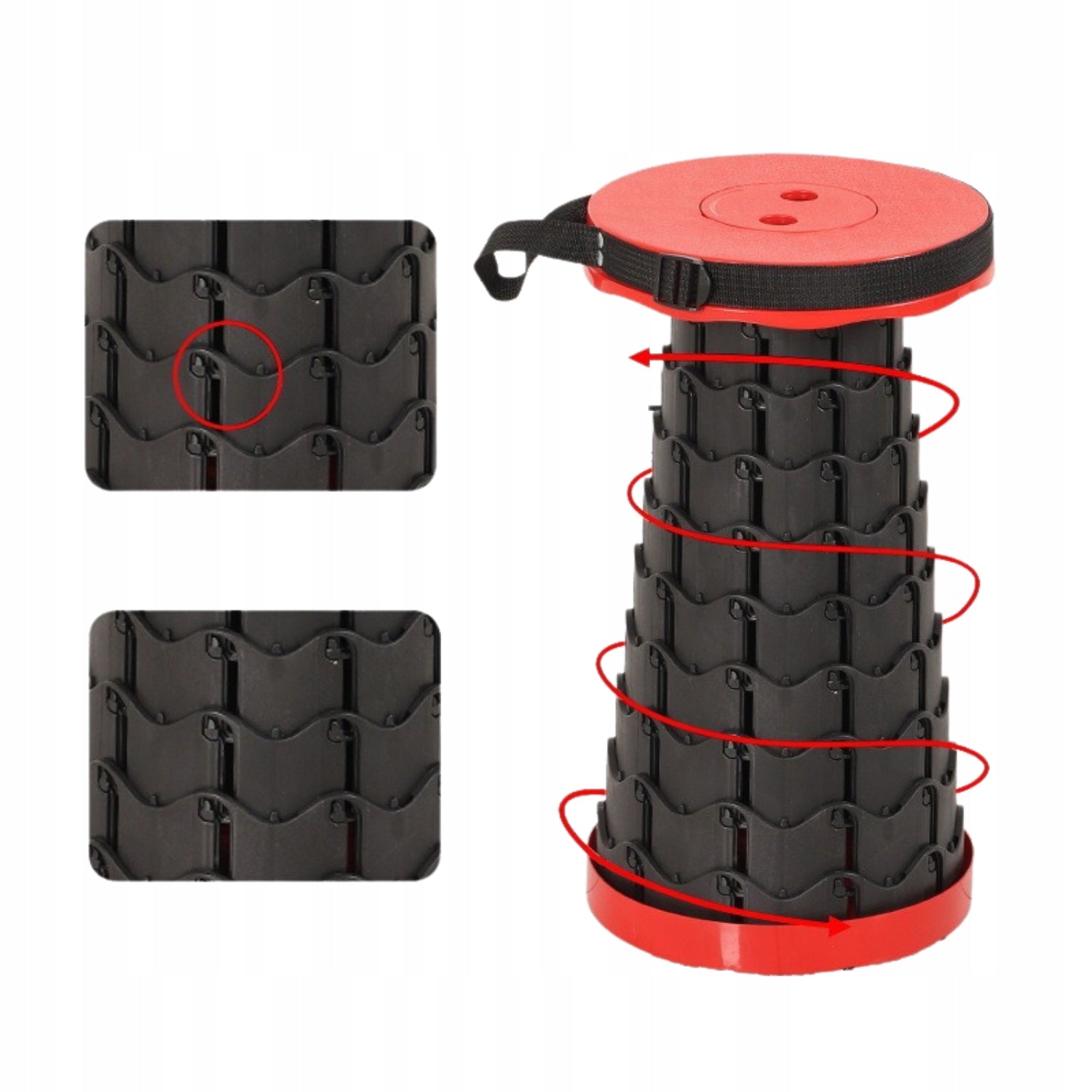 CHAIR FOLDING FISHING STOOL TOURIST PORTABLE 150KG RED Packaging status original