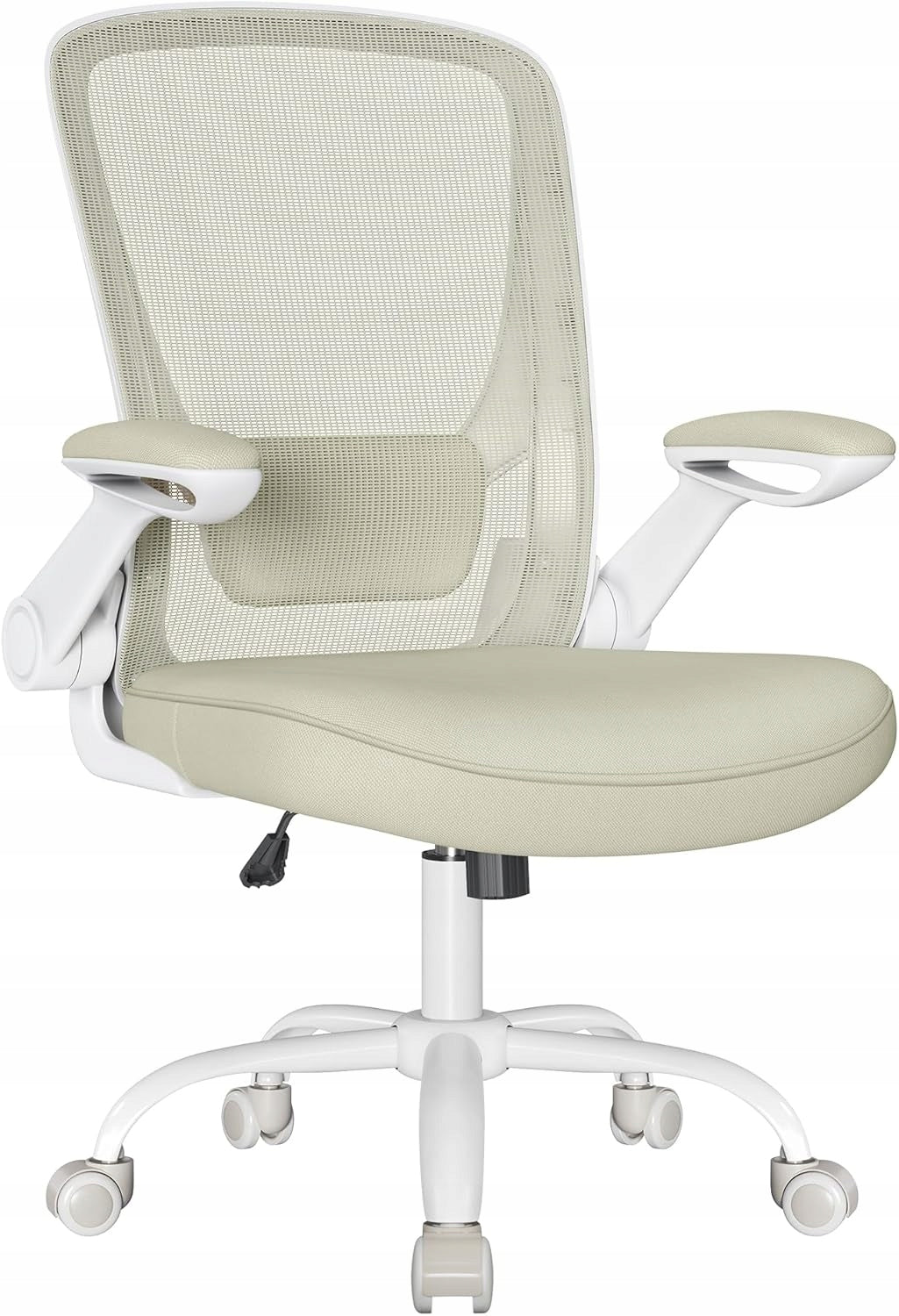 CHAIR OFFICE CHAIR WITH ARMRESTS FOLDING ON WHEELS BEIGE