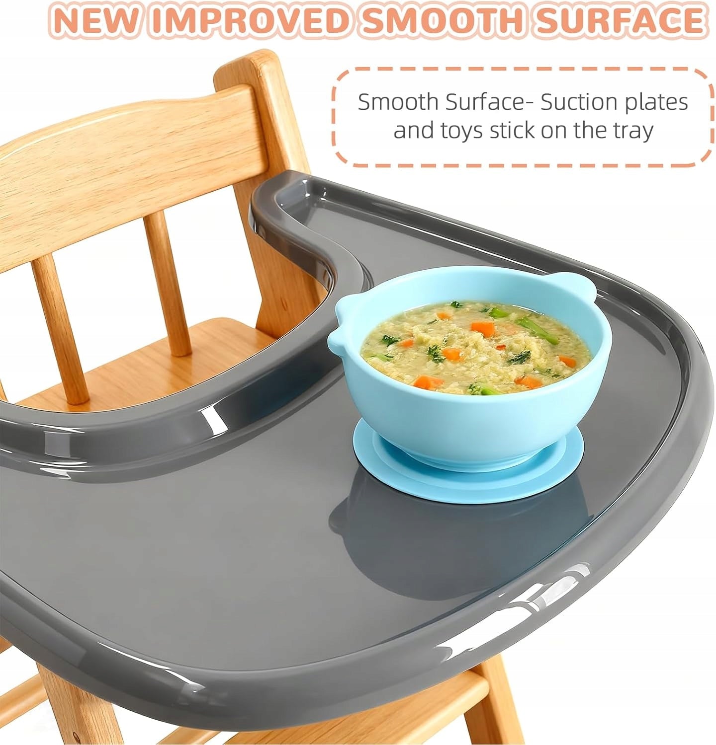 CHAIR TRAY STOKKE TRIPP TRAPP GREY SMOOTH BPA FREE EASY ASSEMBLY 6-36M Color white