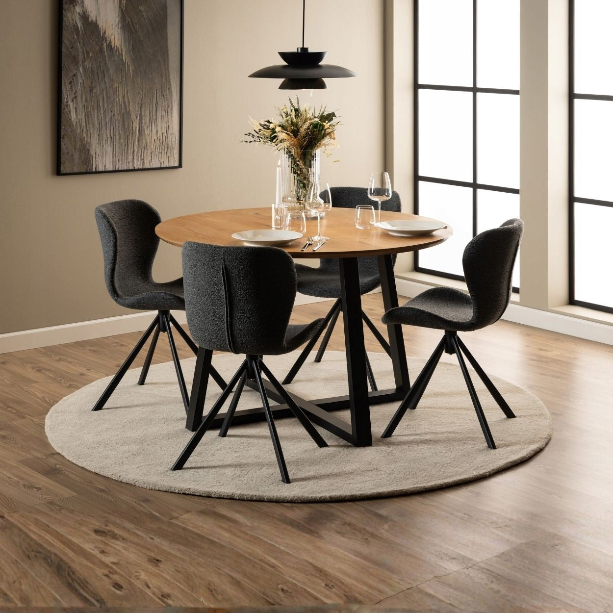 CHAIR WITH UPHOLSTERY bouclé grey for dining room swivel Scandinavian stool Medical device no
