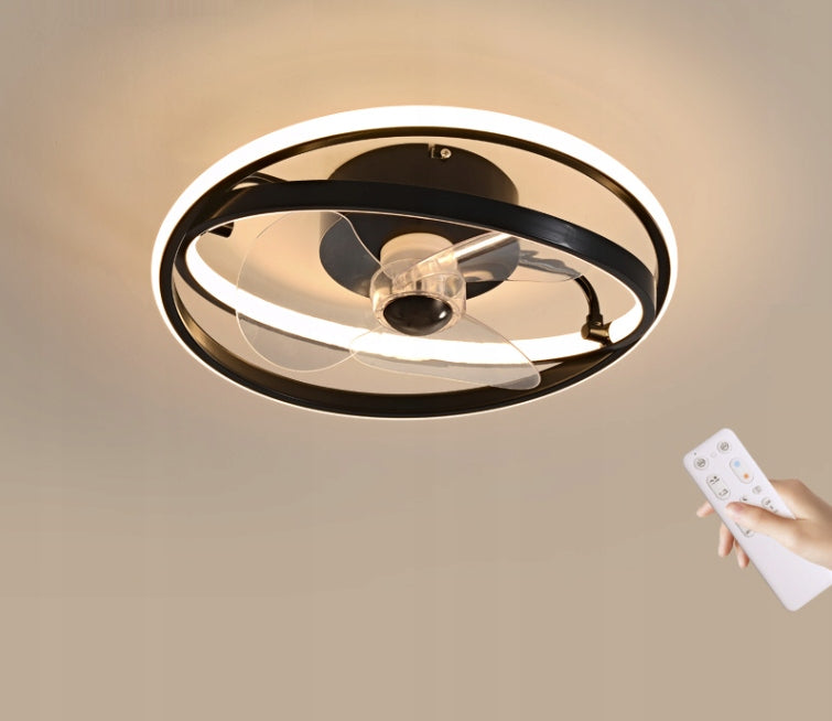CHANDELIER CEILING FAN LAMP RING 50 CM PLAFOND WINDMILL 38 W Black Fan type ceiling