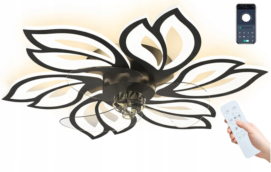 CHANDELIER FAN CEILING LAMP PLAFOND FAN LED PILOT FLOWER 72W Packaging status original